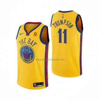 Camiseta Golden State Warriors Klay Thompson NO 11 Ciudad Amarillo