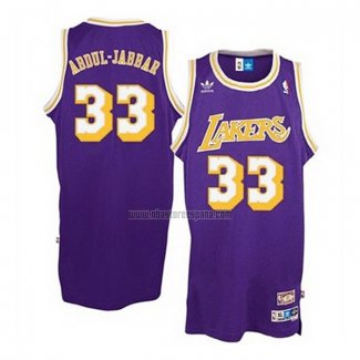 Camiseta Los Angeles Lakers Kareem Abdul-Jabbar NO 33 Retro Violeta