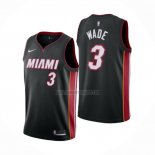 Camiseta Miami Heat Dwyane Wade NO 3 Icon Negro