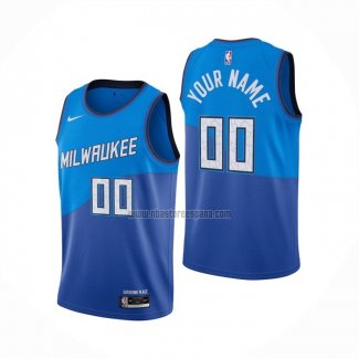 Camiseta Milwaukee Bucks Personalizada Ciudad 2020-21 Azul