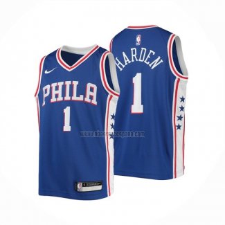 Camiseta Nino Philadelphia 76ers James Harden NO 1 Icon Azul