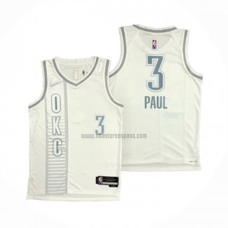 Camiseta Oklahoma City Thunder Chris Paul NO 3 Ciudad 2021-22 Blanco