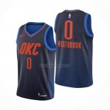 Camiseta Oklahoma City Thunder Russell Westbrook NO 0 Statement Azul