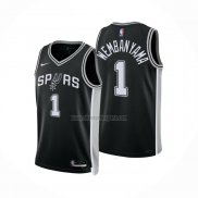 Camiseta San Antonio Spurs Victor Wembanyama NO 1 Icon 2022-23 Negro