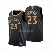 Camiseta Toronto Raptors Fred Vanvleet NO 23 Ciudad 2022-23 Negro