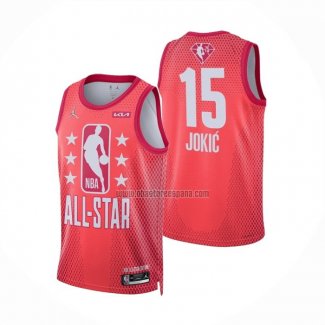 Camiseta All Star 2022 Denver Nuggets Nikola Jokic NO 15 Granate