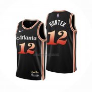 Camiseta Atlanta Hawks De'andre Hunter NO 12 Ciudad 2022-23 Negro