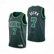 Camiseta Boston Celtics Jaylen Brown NO 7 Earned 2020-21 Verde