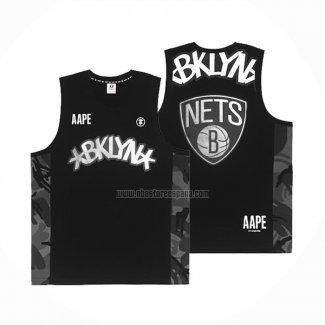 Camiseta Brooklyn Nets x AAPE Negro