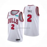 Camiseta Chicago Bulls Lonzo Ball NO 2 Association 2021 Blanco