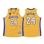 Camiseta Los Angeles Lakers Kobe Bryant NO 24 Hardwood Classics Amarillo