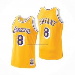 Camiseta Los Angeles Lakers Kobe Bryant NO 8 Hardwood Classics Throwback 1996-97 Amarillo