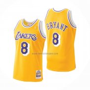 Camiseta Los Angeles Lakers Kobe Bryant NO 8 Hardwood Classics Throwback 1996-97 Amarillo