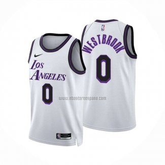 Camiseta Los Angeles Lakers Russell Westbrook NO 0 Ciudad 2022-23 Blanco