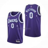 Camiseta Los Angeles Lakers Russell Westbrook NO 0 Ciudad Edition 2021-22 Violeta