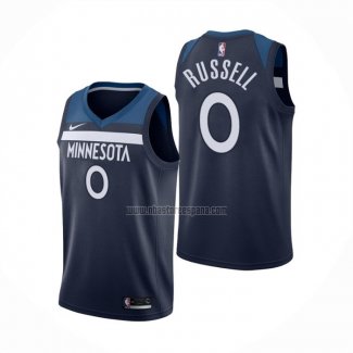 Camiseta Minnesota Timberwolves D'angelo Russell NO 0 Icon Azul