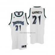 Camiseta Minnesota Timberwolves Kevin Garnett NO 21 Retro Blanco