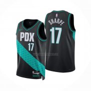 Camiseta Portland Trail Blazers Shaedon Sharpe NO 17 Ciudad 2022-23 Negro