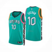 Camiseta San Antonio Spurs Jeremy Sochan NO 10 Ciudad 2022-23 Verde