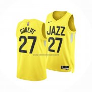 Camiseta Utah Jazz Rudy Gobert NO 27 Icon 2022-23 Amarillo