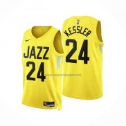 Camiseta Utah Jazz Walker Kessler NO 24 Icon 2022-23 Amarillo