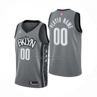 Camiseta Brooklyn Nets Personalizada Statement Gris