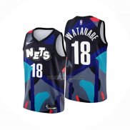 Camiseta Brooklyn Nets Yut Watanabe NO 18 Ciudad 2023-24 Negro