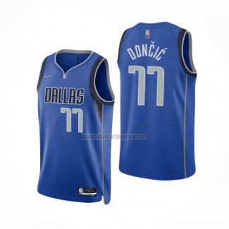 Camiseta Dallas Mavericks Luka Doncic NO 77 Icon 2021 Azul