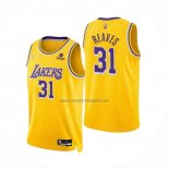 Camiseta Los Angeles Lakers Austin Reaves NO 31 75th Anniversary 2021-22 Amarillo