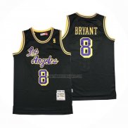 Camiseta Los Angeles Lakers Kobe Bryant NO 8 Retro Negro