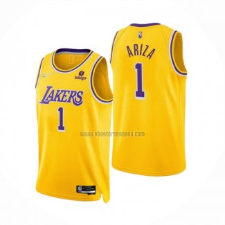 Camiseta Los Angeles Lakers Trevor Ariza NO 1 75th Anniversary 2021-22 Amarillo