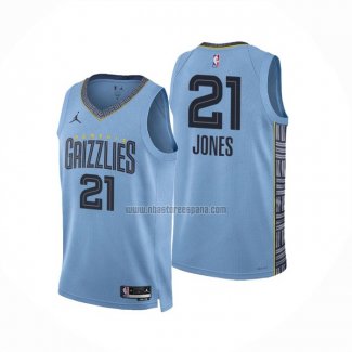 Camiseta Memphis Grizzlies Tyus Jones NO 21 Statement 2022-23 Azul