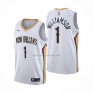 Camiseta New Orleans Pelicans Zion Williamson NO 1 Association 2020-21 Blanco