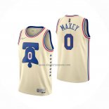 Camiseta Philadelphia 76ers Tyrese Maxey NO 0 Earned 2020-21 Crema