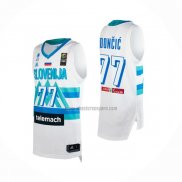 Camiseta Slovenia Luka Doncic NO 77 Tokyo 2021 Blanco2