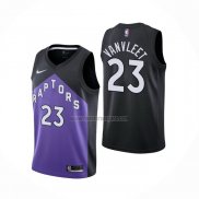 Camiseta Toronto Raptors Fred VanVleet NO 23 Earned 2020-21 Negro Violeta