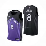 Camiseta Toronto Raptors Malachi Flynn NO 8 Earned 2020-21 Negro Violeta