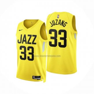 Camiseta Utah Jazz Johnny Juzang NO 33 Icon 2022-23 Amarillo