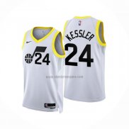 Camiseta Utah Jazz Walker Kessler NO 24 Association 2022-23 Blanco