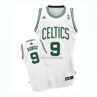 Camisetas Boston Celtics Rajon Rondo NO 9 Blanco