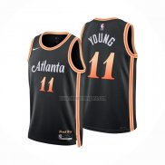 Camiseta Atlanta Hawks Trae Young NO 11 Ciudad 2022-23 Negro