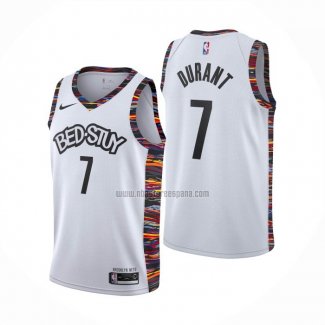 Camiseta Brooklyn Nets Kevin Durant NO 7 Ciudad 2019-20 Blanco