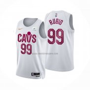 Camiseta Cleveland Cavaliers Ricky Rubio NO 99 Association 2022-23 Blanco