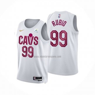 Camiseta Cleveland Cavaliers Ricky Rubio NO 99 Association 2022-23 Blanco