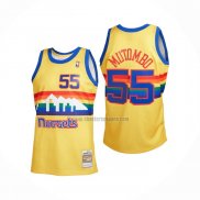 Camiseta Denver Nuggets Dikembe Mutombo NO 55 Mitchell & Ness 1991-92 Amarillo