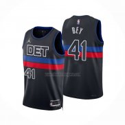 Camiseta Detroit Pistons Saddiq Bey NO 41 Statement 2022-23 Negro