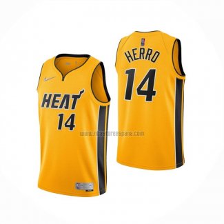 Camiseta Miami Heat Tyler Herro NO 14 Earned 2020-21 Oro