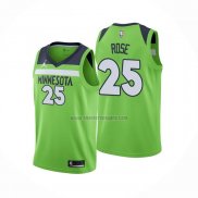 Camiseta Minnesota Timberwolves Derrick Rose NO 25 Statement 2020-21 Verde