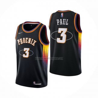 Camiseta Phoenix Suns Chris Paul NO 3 75th Anniversary 2022 Negro