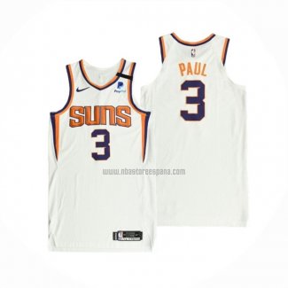 Camiseta Phoenix Suns Chris Paul NO 3 Association Autentico 2021 Blanco